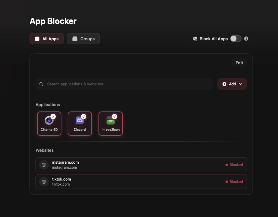 App Blocker Feature